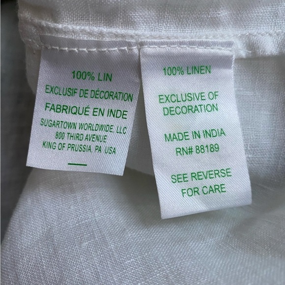 Lilly Pulitzer Amelia Island Embroidered Linen Tunic Top White Size Small - Picture 9 of 10